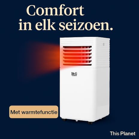J&G verrijdbare Airco Pro, model BTY26, kleur wit, 9000 BTU