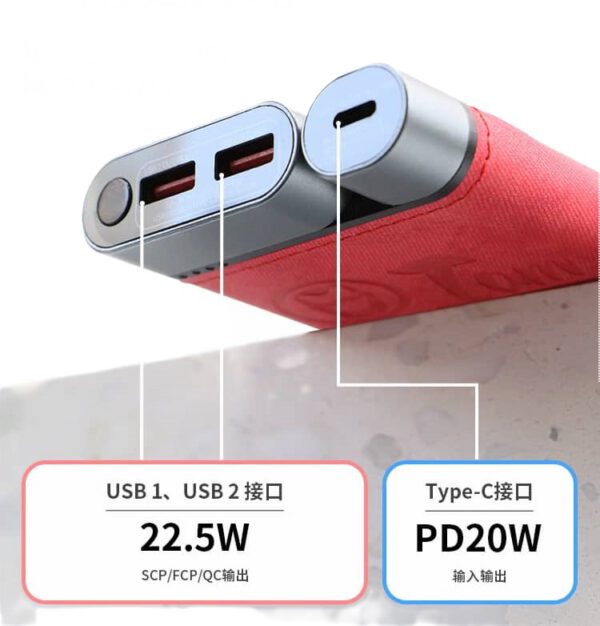 J&G Super Powerbank, Model E07, 10.000 mAh. Snellader met een output van maar liefst 22,5 Watt.
