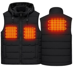 Elektrisch verwarmde Explorer Bodywarmer kleur Zwart, Maat S incl. 20.000 mAh Powerbank.